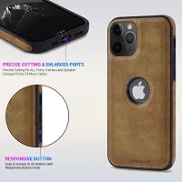 LIRAMARK PU Leather Flexible Back Cover Case Designed for iPhone 11 Pro (Brown)-thumb3