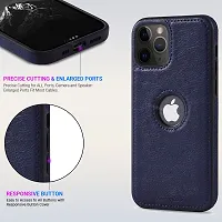 LIRAMARK PU Leather Flexible Back Cover Case Designed for iPhone 11 Pro (Blue)-thumb3