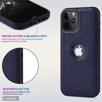 LIRAMARK PU Leather Flexible Back Cover Case Designed for iPhone 11 Pro (Blue)-thumb4