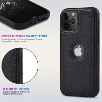 LIRAMARK PU Leather Flexible Back Cover Case Designed for iPhone 11 Pro (Black)-thumb3