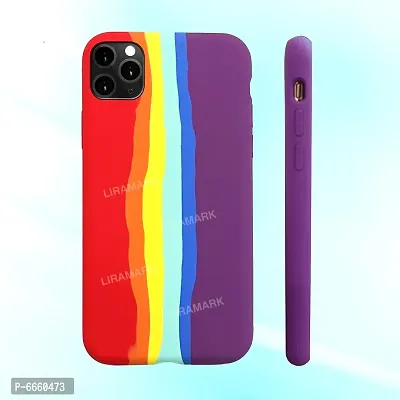LIRAMARK Liquid Silicone Soft Back Cover Case for Apple iPhone 11 Pro Max (Rainbow)-thumb3