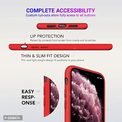 LIRAMARK Liquid Silicone Soft Back Cover Case for Apple iPhone 11 Pro Max (Red)-thumb3