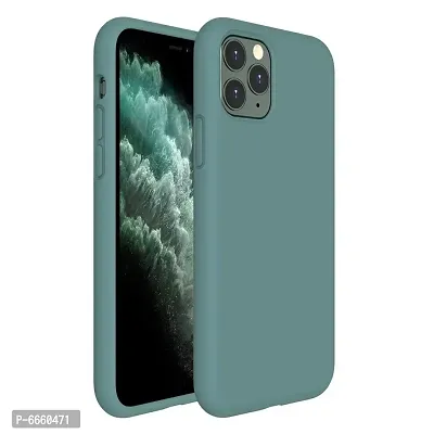 LIRAMARK Liquid Silicone Soft Back Cover Case for Apple iPhone 11 Pro Max (Pine Green)-thumb0