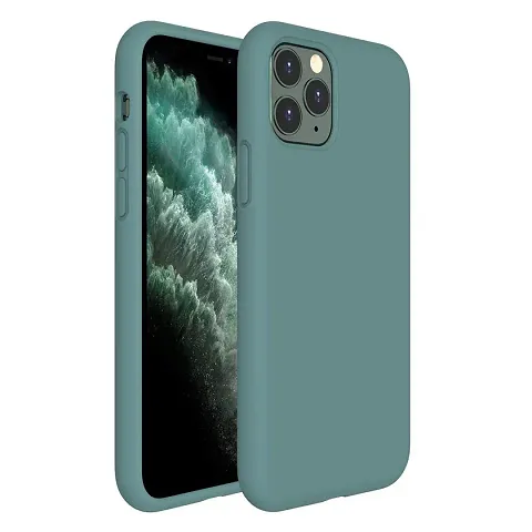 LIRAMARK Liquid Silicone Soft Back Cover Case for Apple iPhone 11 Pro Max (Pine Green)