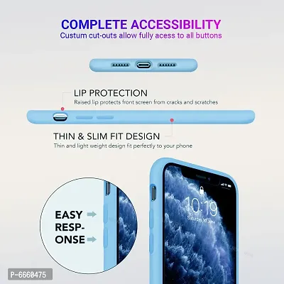 LIRAMARK Liquid Silicone Soft Back Cover Case for Apple iPhone 11 Pro Max (Sky Blue)-thumb3