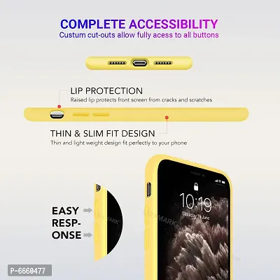 LIRAMARK Liquid Silicone Soft Back Cover Case for Apple iPhone 11 Pro Max (Yelllow)-thumb3