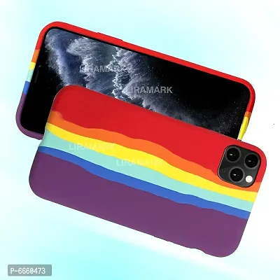 LIRAMARK Liquid Silicone Soft Back Cover Case for Apple iPhone 11 Pro Max (Rainbow)-thumb4