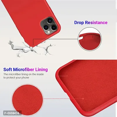 LIRAMARK Liquid Silicone Soft Back Cover Case for Apple iPhone 11 Pro Max (Red)-thumb4