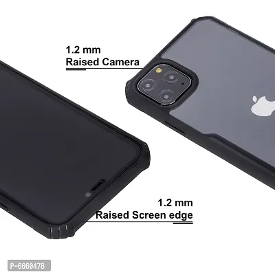 LIRAMARK Transparent Clear Shock Proof Back Cover Case Designed for Apple iPhone 11 Pro Max - Black-thumb3