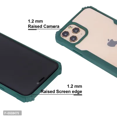 LIRAMARK Transparent Clear Shock Proof Back Cover Case Designed for Apple iPhone 11 Pro Max - Pine Green-thumb3