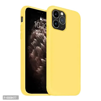 LIRAMARK Liquid Silicone Soft Back Cover Case for Apple iPhone 11 Pro Max (Yelllow)