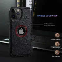LIRAMARK PU Leather Flexible Back Cover Case Designed for iPhone 11 Pro Max (Black)-thumb2