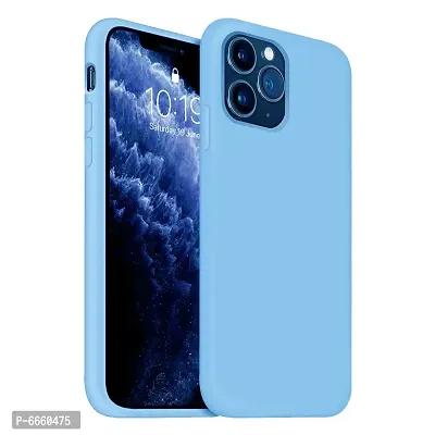 LIRAMARK Liquid Silicone Soft Back Cover Case for Apple iPhone 11 Pro Max (Sky Blue)