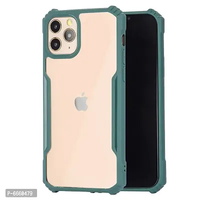 LIRAMARK Transparent Clear Shock Proof Back Cover Case Designed for Apple iPhone 11 Pro Max - Pine Green-thumb0