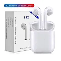 I12 TWS INPODS BLACK WITH CHARGING CASE EARBUDS BLUETOOTH 5.0 SUPPORT SYSTEM-thumb2