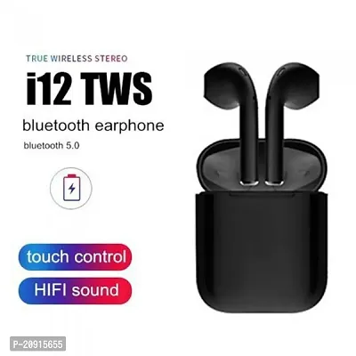 Wireless TWS Bluetooth EarBurds Or Inpods 12 Simple Airpods With Touch Control Button With Bluetooth 5.0 Water Resistant And Active Noice Cancellition. Colour (Black)