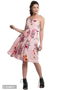 Pretty Baby Pink Floral Bow Short Western Dress For Girls-thumb1