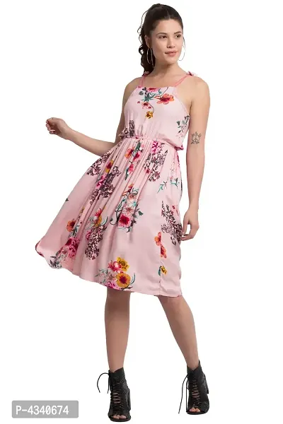 Pretty Baby Pink Floral Bow Short Western Dress For Girls-thumb2