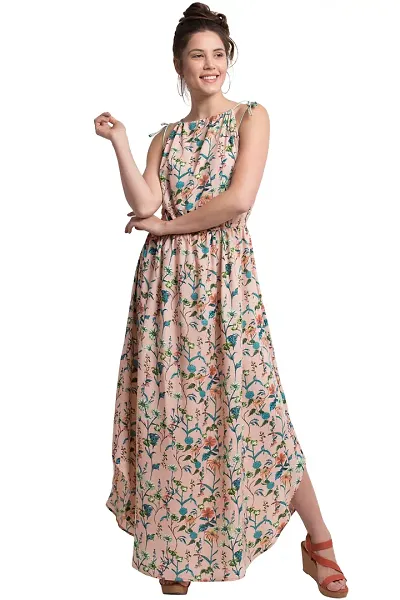 Floral Halter Neck Maxi Dress For Women's