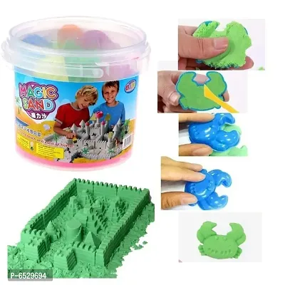 Buy 1Kg Kinetic Sand Bucket, Children Sandcastle Set for Kids 3+, Dough  Box with 5 castle moulds, Reusable Craft Sand, Amazing Active Magic  Gluten Free Clay Sand