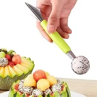 Stainless Steel, Plastic Dig Scoop With Fruit Carving Knife, Multi-Function Kitchen Tool-thumb1