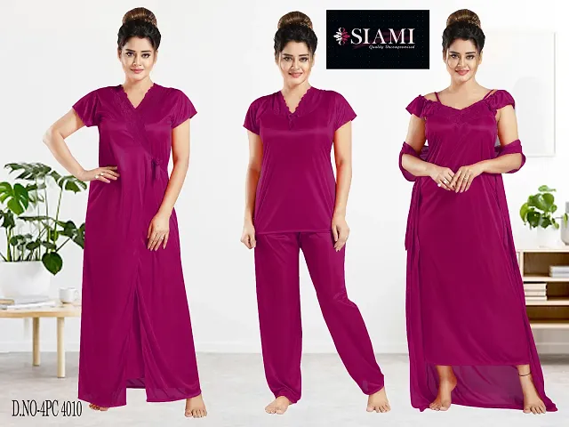 Stylish Fancy Satin Nighty For Women