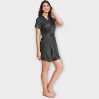 Siami Apparels Solid Satin 6 Piece Nightwear/Nighty Set | Attractive  Stylish | (1 Robe, 1 Nighty, 1 Top, 1 Patiala, 1 bra and panty set) for Women (Free Size, Black)-thumb4