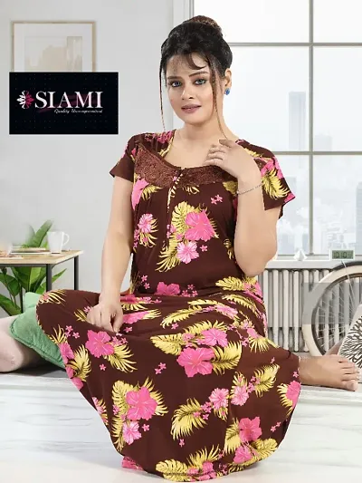 Siami Women's Comfort in Viscose Nighty Culture