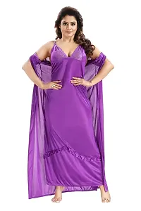 Stylish Fancy Satin Nighty For Women-thumb3