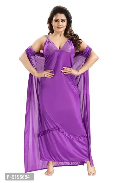 Stylish Fancy Satin Nighty For Women-thumb4