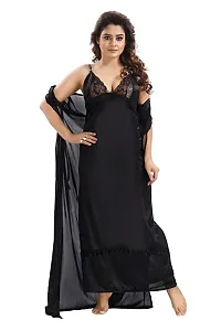 Stylish Fancy Satin Nighty For Women-thumb1