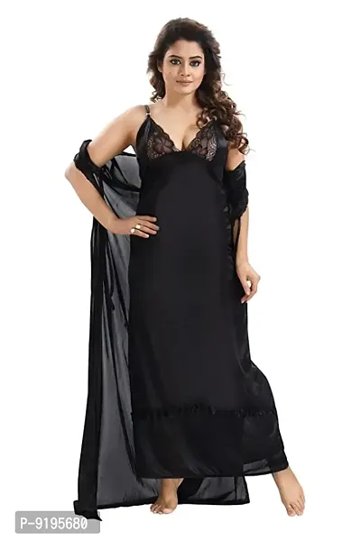 Stylish Fancy Satin Nighty For Women-thumb2