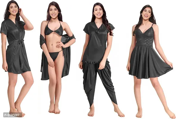 Stylish Fancy Satin Nighty For Women-thumb4