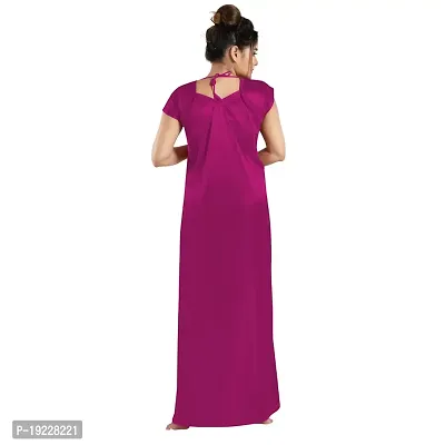 Fancy Satin Nighty for Women-thumb3