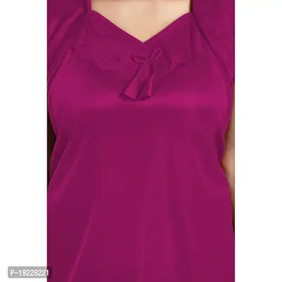 Fancy Satin Nighty for Women-thumb4