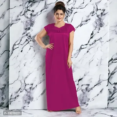 Fancy Satin Nighty for Women-thumb2