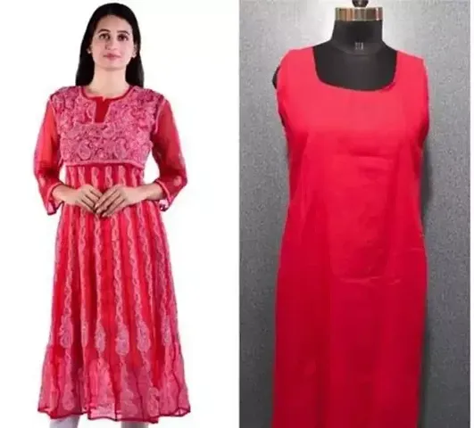 Stylish Net Solid A-Line Kurta