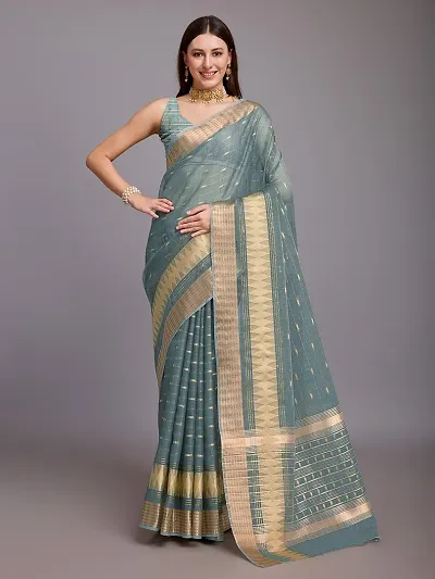 Trendy AND NEVY BORDERS KALAMKARI SAREE