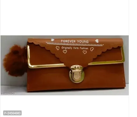 Stylish Brown Artificial Leather Clutches For Women