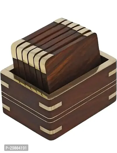 Wooden Drink Coasters Wood Table Coaster Set of 6