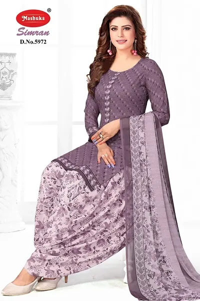 Elegant Crepe Dress Material with Dupatta For Women