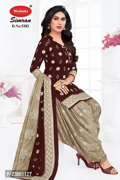 Elegant Multicoloured Crepe Dress Material with Dupatta For Women