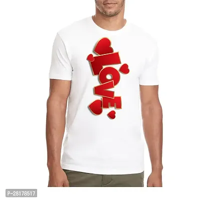 Stylish White Polyester Printed Round Neck T-Shirt For Men-thumb0