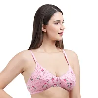 bra for women girls ladies padded bra combo bra floral printed bra Lemon baby pink peach-thumb1