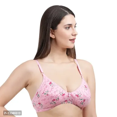 bra for women girls ladies padded bra combo bra floral printed bra Lemon baby pink peach-thumb2