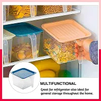 Crystal Zone Plastic Sunday Airtight Kitchen Fridge Storage Organizer Containers with Lid and Handle, Set of 2, 1100 ml, Multicolor-thumb4