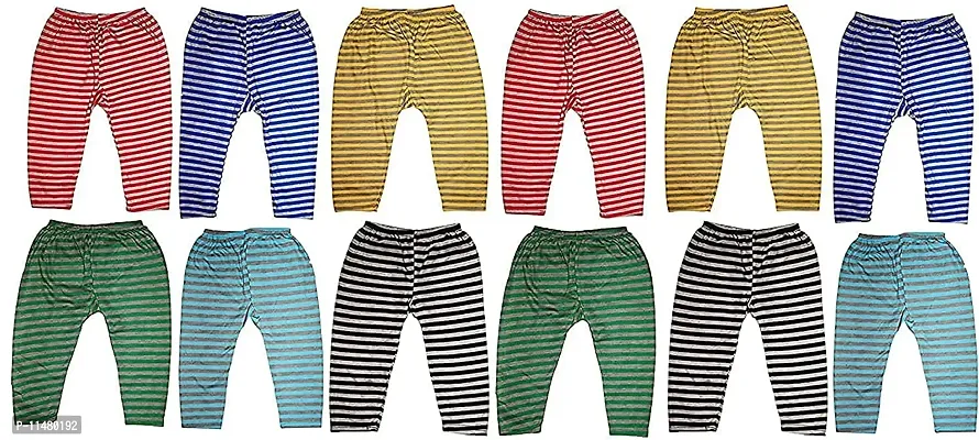 Crystal Zone Kids Winter Wear Cotton Fleece Pajama Full Pants Bottoms Pyjama Pjs Bottom Wear Unisex Night Suit Trouser for Girls Boys Multicolor (Pack of 12) (2-3 Year, XL)