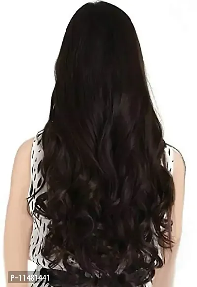 Crystal zone Women's Natural Brown Curly/Wavy Hair Extensions Wig's