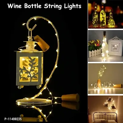 Crystal Zone 20 LED Wine Bottle Cork Copper Wire String Lights, 2M Battery Powered (Warm White, Pack of 10)-thumb5