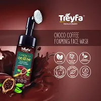 Treyfa Choco coffee foaming face wash with silicone brush for deep exfoliation, Acne and Oil Control | Natural skin brightening  moisturizing chocolate rich caffeine face wash for men  women-thumb3